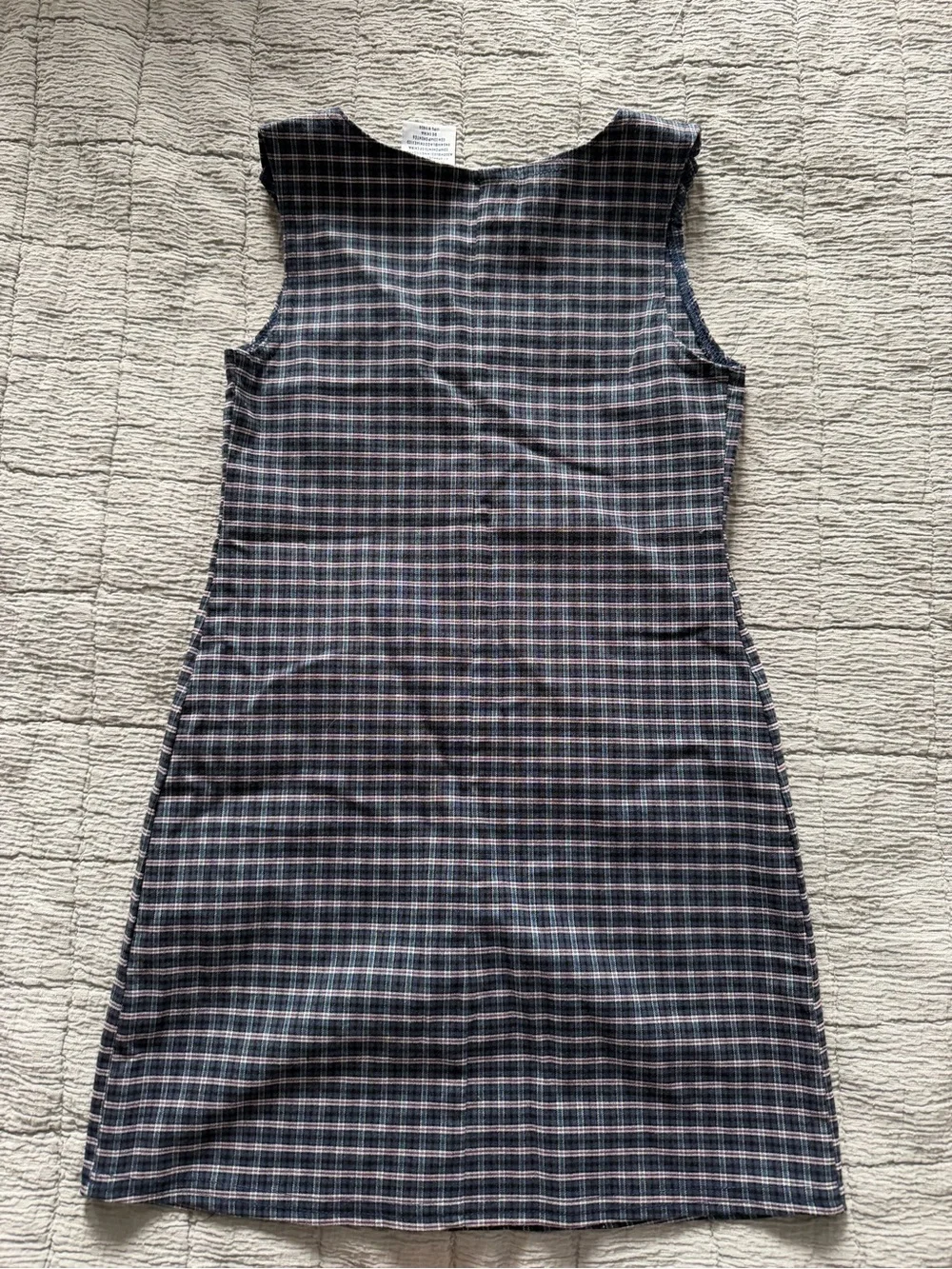 Classic Plaid Shift Dress - Navy